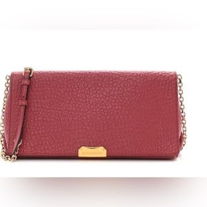 Burberry Signature Grain Medium Mildenhall Crossbody Bag Military Red.